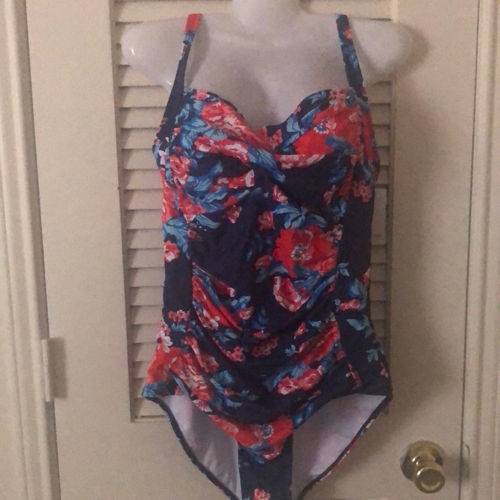 Ekouaer Women's one-piece swimsuit, with abdomen control, gathered